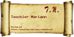 Teschler Mariann névjegykártya